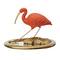 Hello Honey® 10" Coral & Gold Ibis on Mirrored Tray